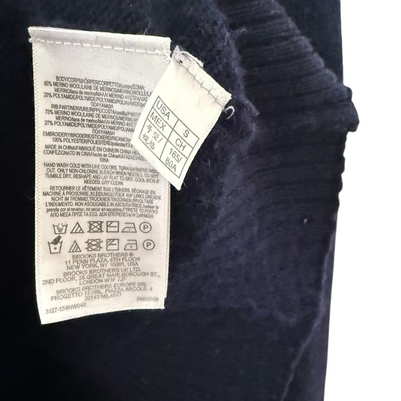 Brooks Brothers Lunar New Year Dragon Sweater Navy Blue Women Small Merino Wool - Picture 9 of 11